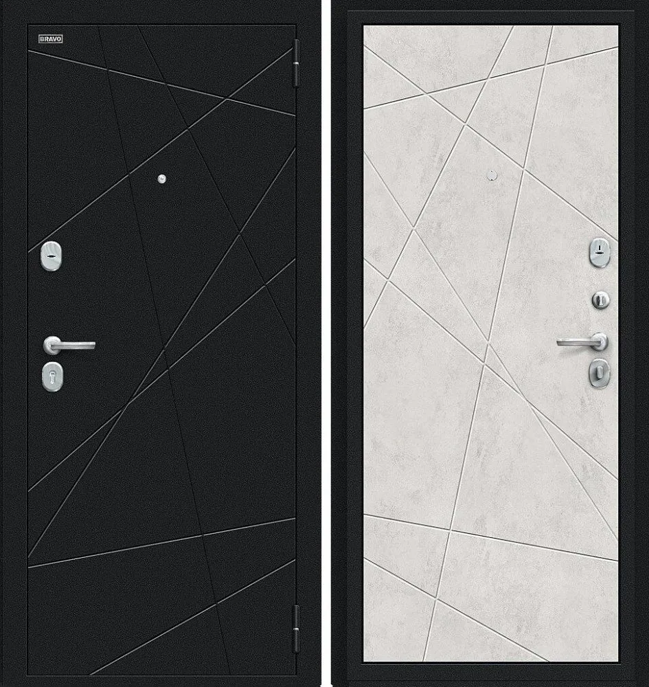 Фото Дверь Браво Граффити-5 Букле черное/Look Art DIS006723