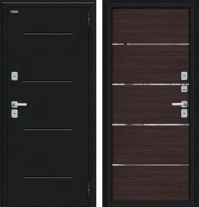 Товар Дверь Браво Thermo Лайн/BChrome Букле черное/Wenge Melinga DIS007440